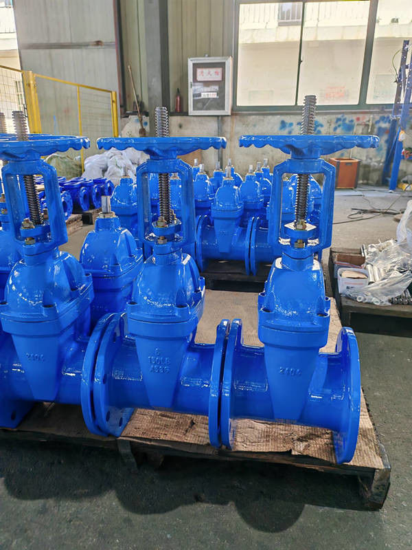 Soft Seat Gate Valve With Rising Stem For Electric Actuator Flanged Connection GGG40/GGG50 Body